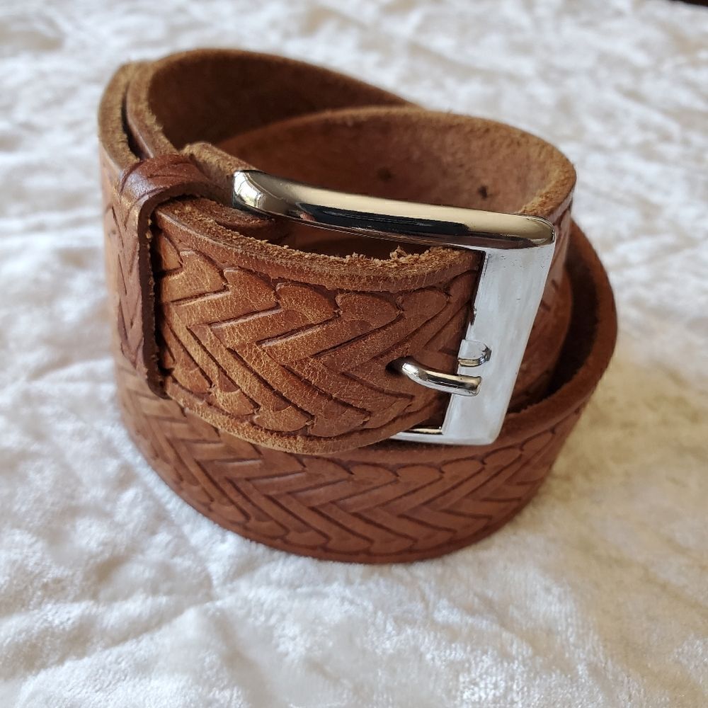 Vintage Men's/  Unisex Brown  Genuine Leather‎ 47" L